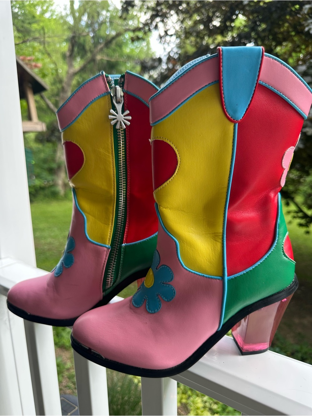 DELIA*S BY DOLLS KILL COLORBLOCK COWBOY BOOTS SIZE 7 - Picture 3 of 14